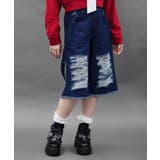 インディゴ | チェックダメージハーフパンツ | axes femme