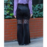 レース切替ベロアフレアパンツ | axes femme | 詳細画像3 