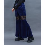 レース切替ベロアフレアパンツ | axes femme | 詳細画像5 