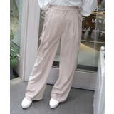 ベージュ | 調節ボタンストレートパンツ | axes femme
