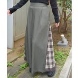 カーキ | 連釦サイドチェック切替パンツ | axes femme