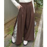 茶 | 連釦サイドチェック切替パンツ | axes femme