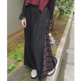 黒 | 連釦サイドチェック切替パンツ | axes femme