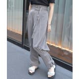 チャコール | ダブルベルトワイドパンツ | axes femme