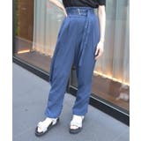 紺 | ダブルベルトワイドパンツ | axes femme