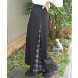 黒 | チェック×レース切替パンツ | axes femme