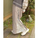 モカ | サイド柄切替ワイドパンツ | axes femme