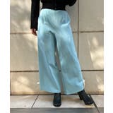 サックス | リボン付ラインジャージパンツ | axes femme