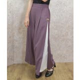 パープル | サイドストライプワイドパンツ | axes femme