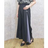 黒 | サイドストライプワイドパンツ | axes femme