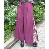 ワイン | スカーフ切替ワイドパンツ | axes femme