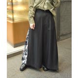 黒 | スカーフ切替ワイドパンツ | axes femme