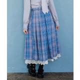 ブルー | チェック柄プリーツSK | axes femme