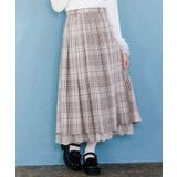 ベージュ | チェック柄プリーツSK | axes femme