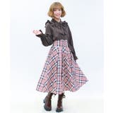 ピンク | フリルサス付ハイウエストスカート | axes femme