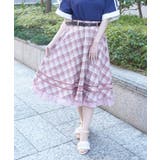 ピンク | ベルト付きサーキュラースカート | axes femme