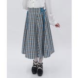 ブルー | レースアップチェックスカート | axes femme
