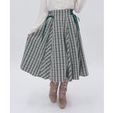 グリーン | レースアップチェックスカート | axes femme