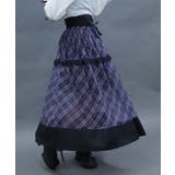 チェックチュールロングスカート | axes femme | 詳細画像4 