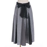 黒 | 柄切替ロングフレアスカート | axes femme