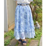 サックス | 紫陽花柄シアーストライプSK | axes femme