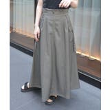 カーキ | ジップ付パイピングスカート | axes femme
