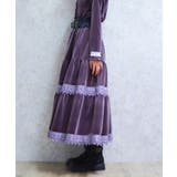 ベロアティアードロングＳＫ | axes femme | 詳細画像2 