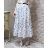白 | ネモフィラ柄連ボタンスカート | axes femme