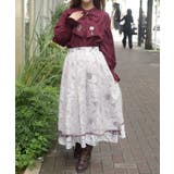 音楽柄チュール重ねフレアスカート | axes femme | 詳細画像5 