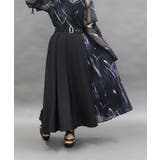 黒 | プリーツ切り替えスカート | axes femme