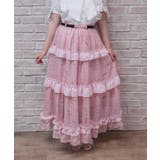 ピンク | リボン柄シアーチェックスカート | axes femme