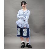 サックス | ドレープアシメレースヘムプルオーバー | axes femme