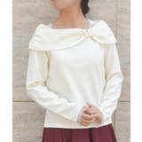 生成り | オフショル風リボンカットプルオーバー | axes femme