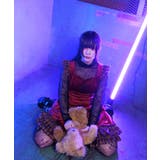 ベロア×チェックフリルOP | axes femme | 詳細画像4