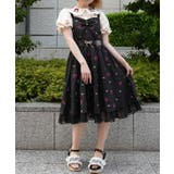 黒 | チェリー×ローズ刺繍ジャンパースカート | axes femme