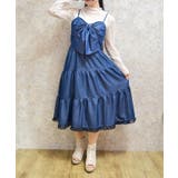 ブルー | ビッグリボンティアードワンピース | axes femme