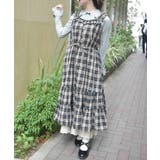 黒 | コットンレース使チェックOP | axes femme