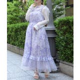 ラベンダー | 紫陽花柄ショルダーリボンワンピース | axes femme