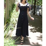 紺 | ショルダーリボンワンピース | axes femme