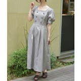 グレー | スクエアネックジャガードワンピース | axes femme