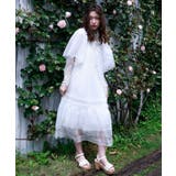白 | フレアスリーブチュールワンピース | axes femme