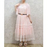 ピンク | フレアスリーブチュールワンピース | axes femme