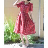 赤 | チェリーローズ柄セーラーワンピース | axes femme