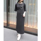 黒 | チャイナ金具ロングワンピース | axes femme