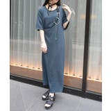ブルーグリーン | チャイナ金具ロングワンピース | axes femme
