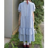 ストライプ柄ティアードワンピース | axes femme | 詳細画像3 