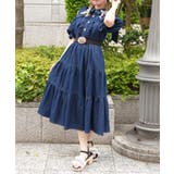 インディゴ | リボンショルダーデニムワンピース | axes femme