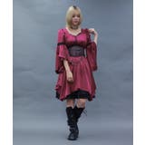 ワイン | フレアスリーブイレヘムワンピース | axes femme