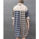 チェックバイカラーシャツワンピース | axes femme | 詳細画像3 