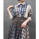 チェックバイカラーシャツワンピース | axes femme | 詳細画像4 